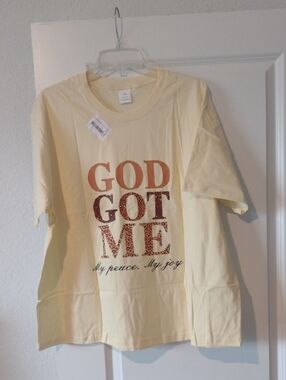 Spiritual Graphic Tee - Cream & Random Earrings New